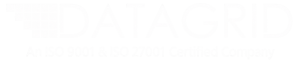 Datagrid logo combining a pixel grid icon with the brand name in a clean modern style